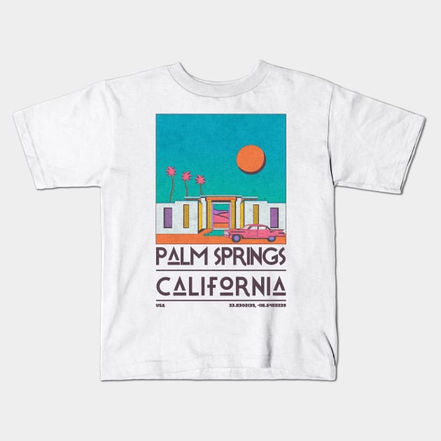 Palm Springs California Kids T-Shirt by JDP Designs